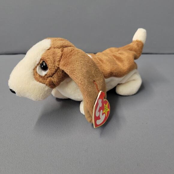 Vintage Ty Beanie Baby Tracker Basset Hound Dog 1997 Plush Toy Tags 90s Gift - Picture 2 of 16
